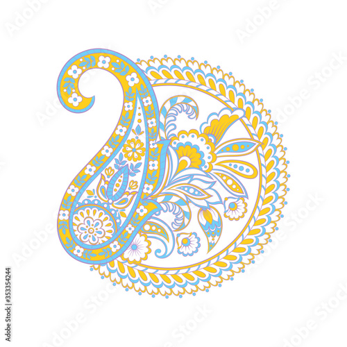 Paisley ethnic isolated ornament. Vector illustration
