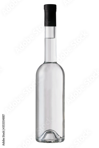Liquor bottle on white