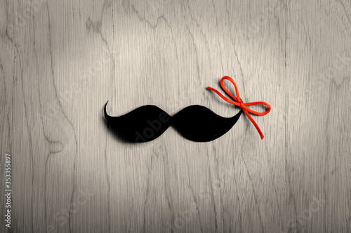 Man and Father’s Day , mustache in black and white background 
