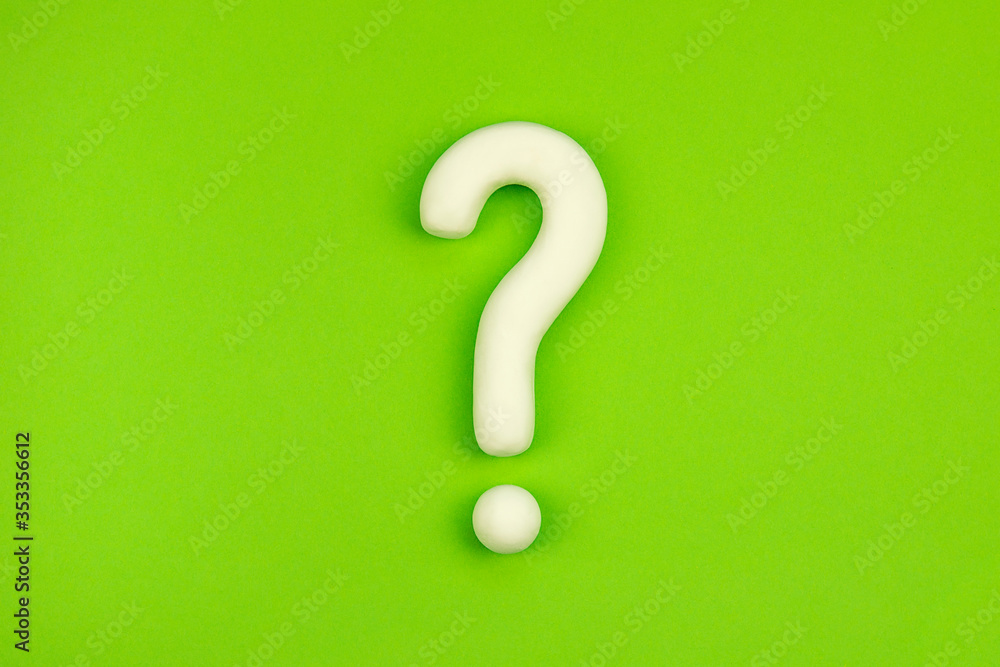 Question mark on green background. 3d model, mock-up of interrogation point. Asking for important information concept. Question mark on green background. 3d model, mock-up of interrogation point. Asking for important information concept.