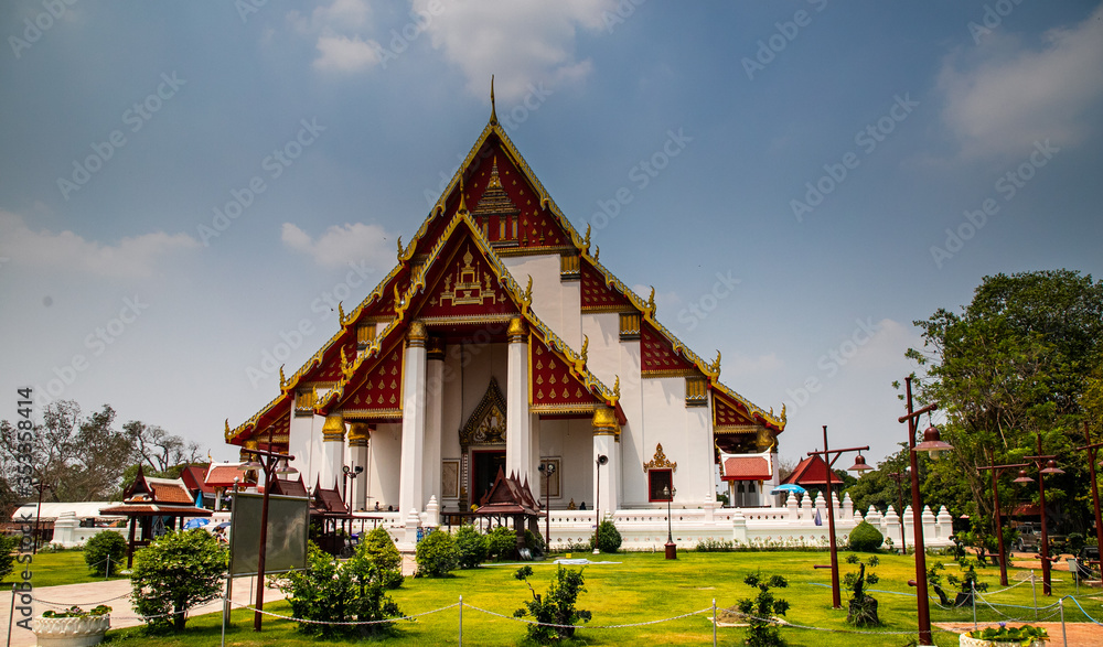  Wat Phra Mongkhon Bophit, a Buddhist temple of archaeological park, Ayutthaya, Thailand