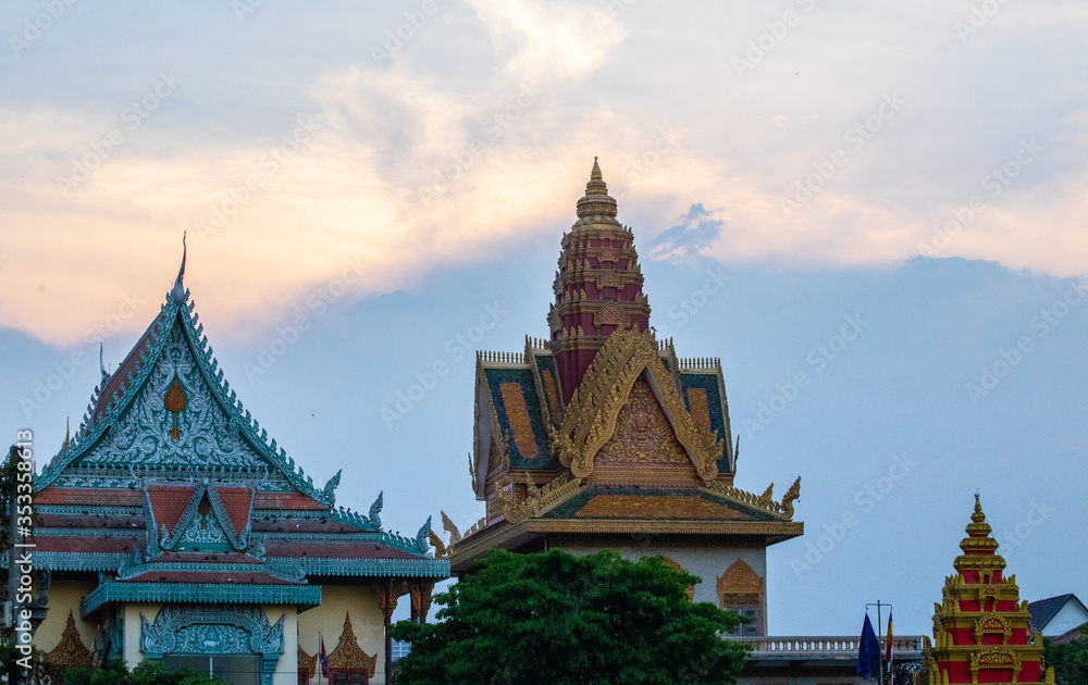 Wat Ounalom, a famous historical site in Phnom Penh, Cambodia