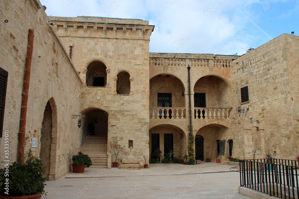 palace in the saint angel fort in vittoriosa (malta)