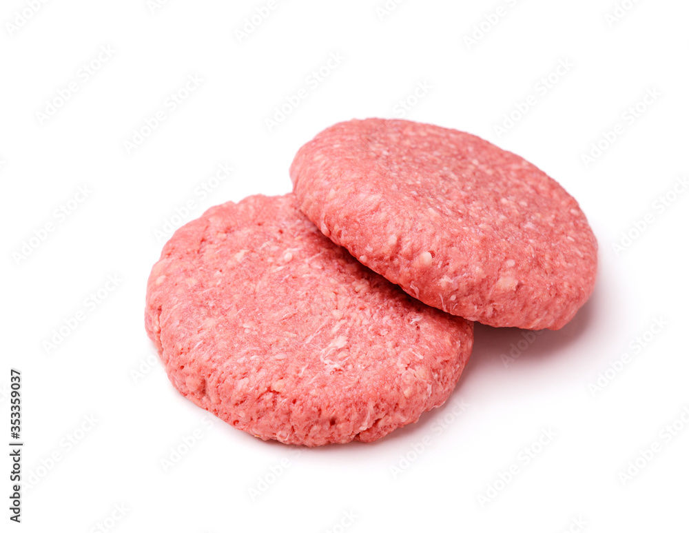 Burgers, cut out. Fresh patties ready for cooking. Burgers, cut out. Fresh patties ready for cooking.