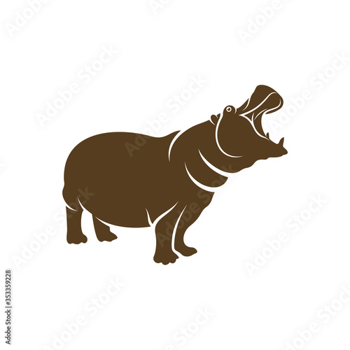 Hippopotamus logo design vector. Icon Symbol. Template Illustration