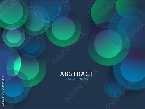 Abstract Background Decorated with Blue and Green Circle Shapes.