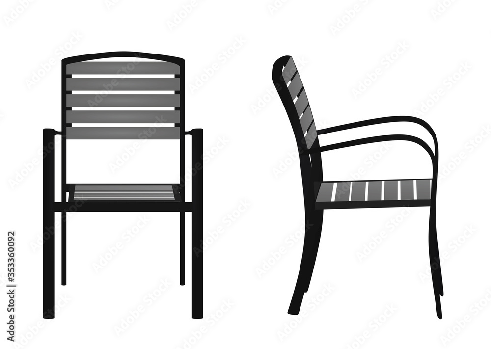 Outdoor wooden chair. vector illustration Outdoor wooden chair. vector illustration