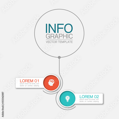 Vector iInfographic template for business, presentations, web design, 2 options.