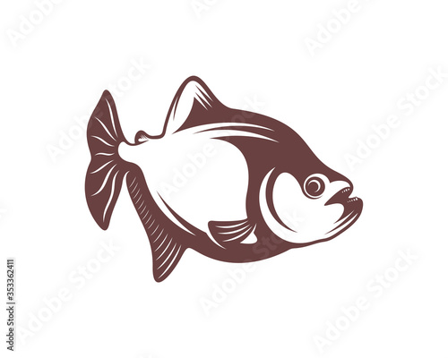 Piranha fish logo design vector. Icon Symbol. Template Illustration