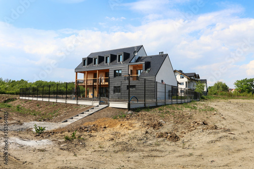 KRAKOW,POLAND - MAY 20, 2016: Construction site of a detached house