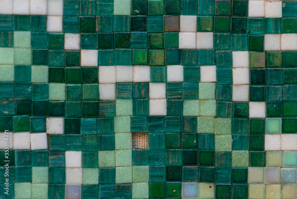 bright mosaic of different colors - green, white, emerald, stylish and modern, excellent background bright mosaic of different colors - green, white, emerald, stylish and modern, excellent background
