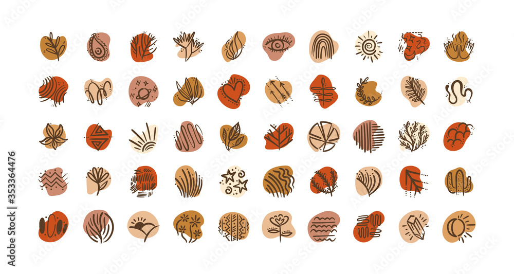 bundle of boho set icons bundle of boho set icons