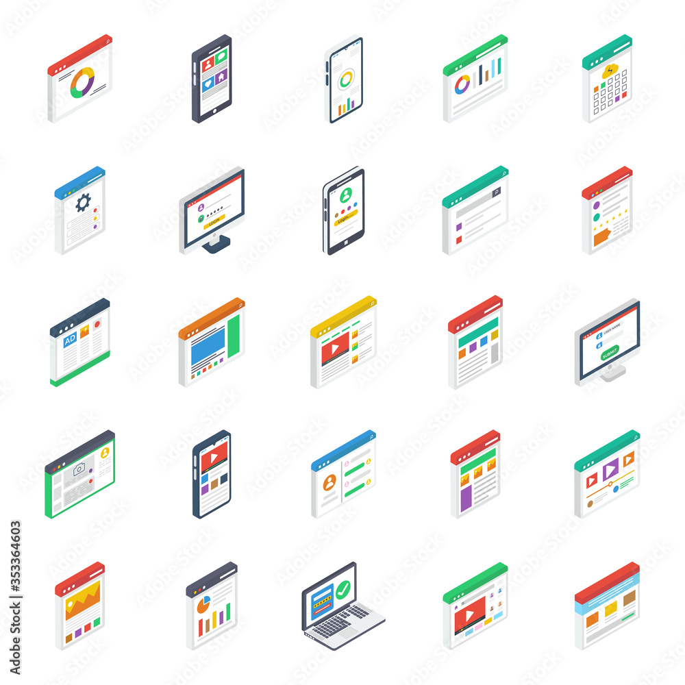 Website Layout Isometric Vectors Pack
Website Layout Isometric Vectors Pack