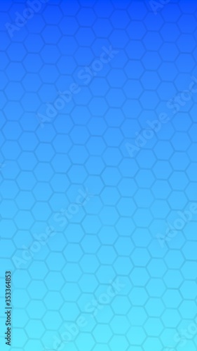 Translucent honeycomb on a gradient blue sky background. Perspective view on polygon look like honeycomb. Isometric geometry. 3D illustration © Plastic man