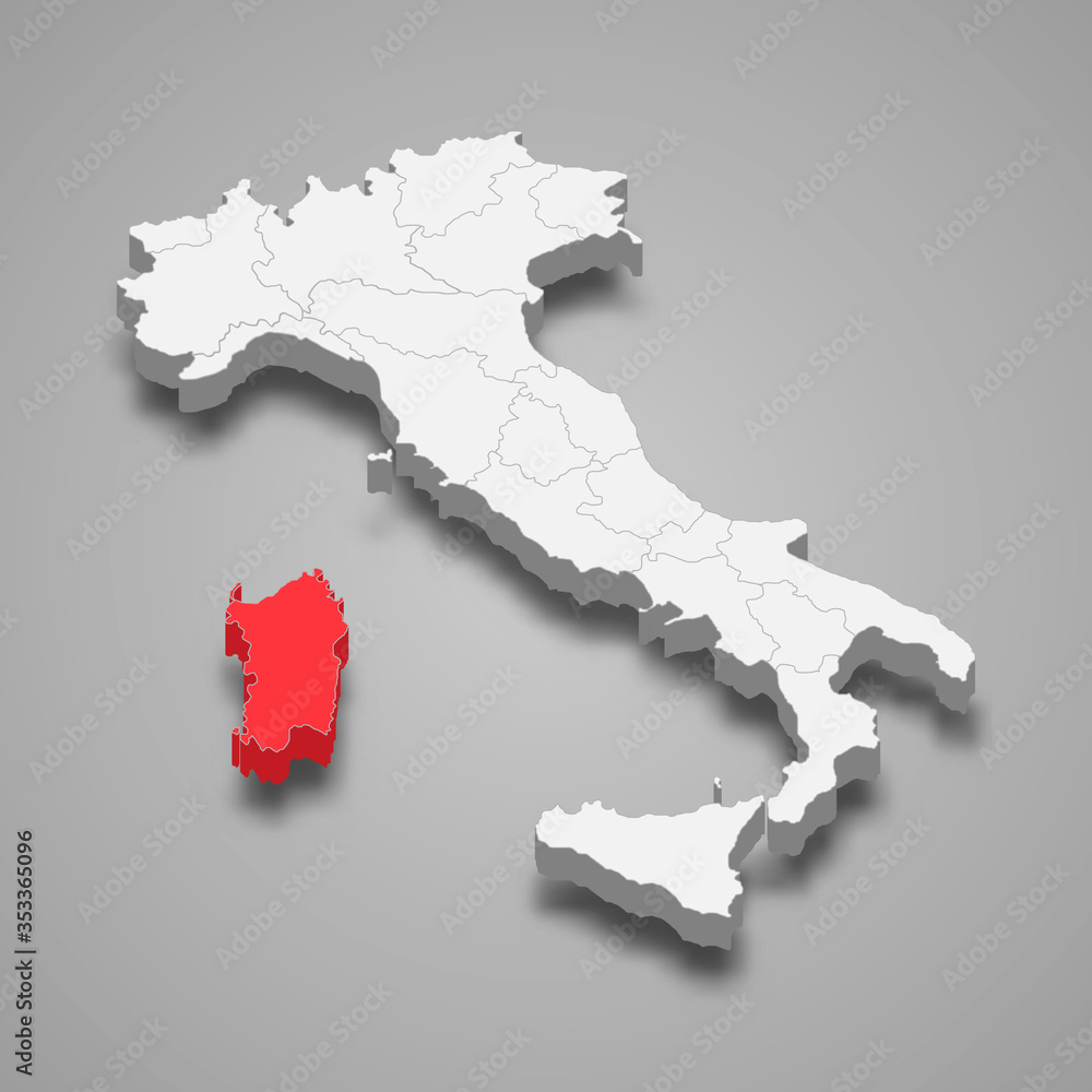 sardinia region location within Italy 3d map Template for your design sardinia region location within Italy 3d map Template for your design