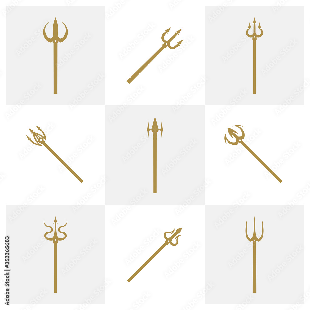 Set of Trident logo design vector. Icon Symbol. Template Illustration Set of Trident logo design vector. Icon Symbol. Template Illustration