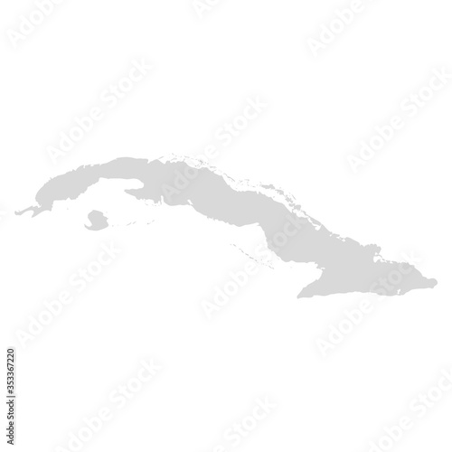 Cuba vector map. Bahamas caribbean area cuba island havana city map