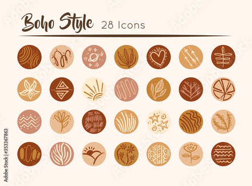 bundle of boho set icons