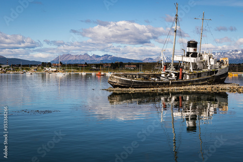 Barco Saint Christofer wreck in Ushuaia harbour  Argentina