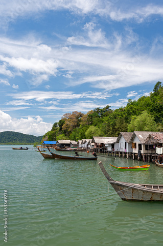 Fishing village At the island  Ranong province  Thailand