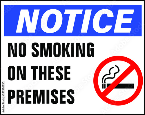No smoking on these premises sign