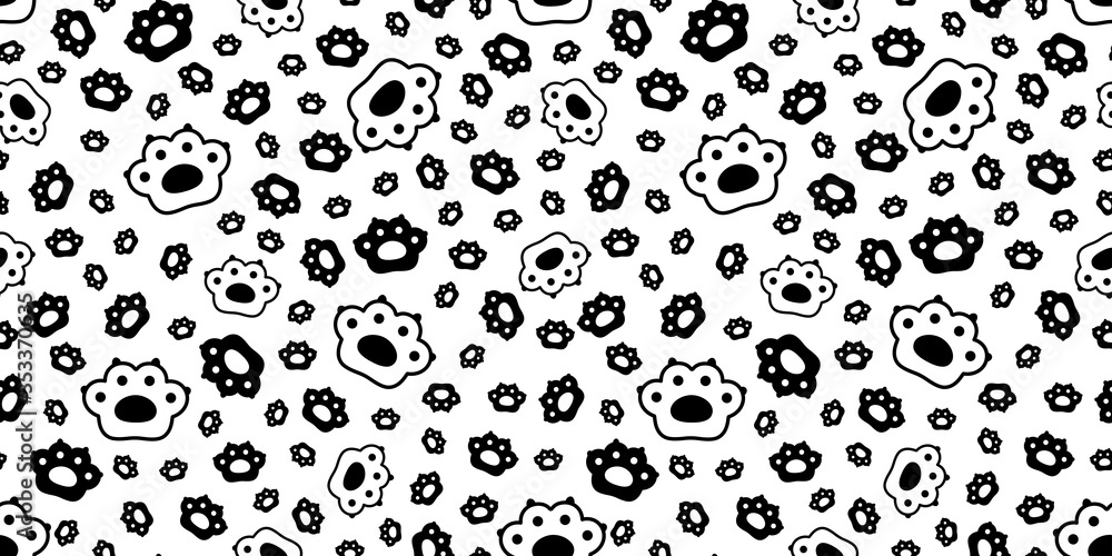 cat paw seamless pattern dog footprint french bulldog claw vector cartoon icon repeat wallpaper scarf isolated tile background shadow doodle illustration white black design cat paw seamless pattern dog footprint french bulldog claw vector cartoon icon repeat wallpaper scarf isolated tile background shadow doodle illustration white black design