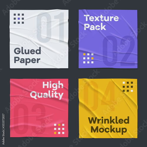 Glued Wrinkled Paper Set