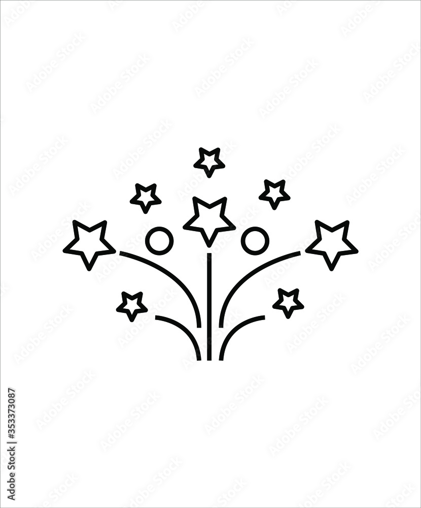 Fototapeta premium fireworks icon,vector best line icon.