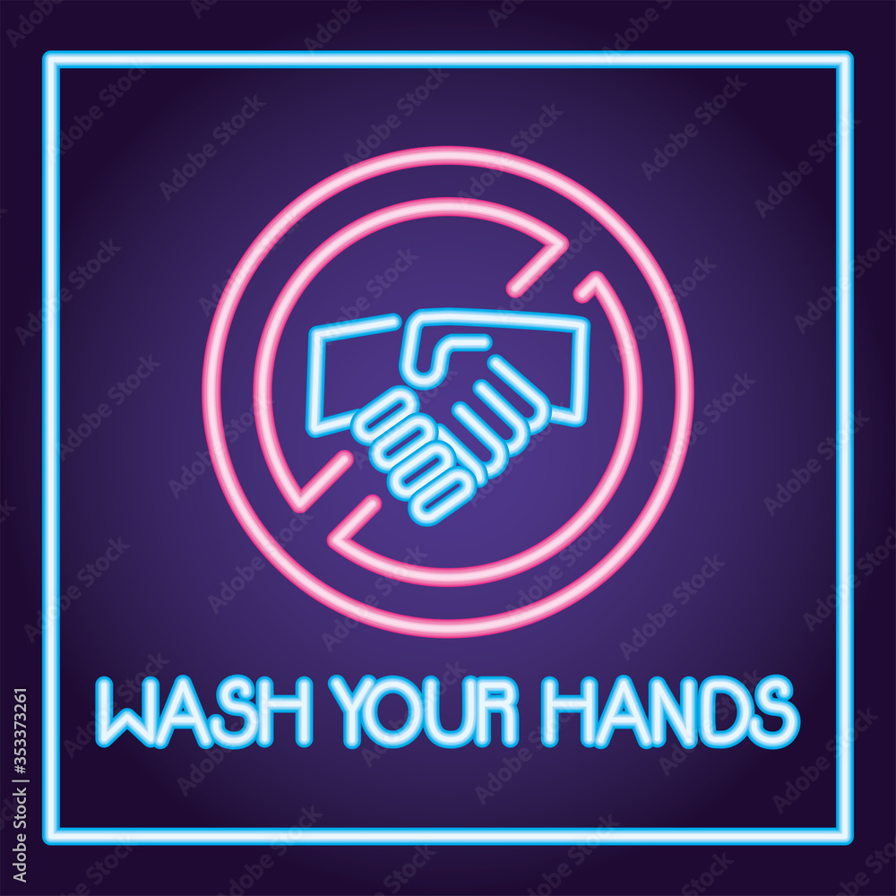 wash your hands for covid19 neon light style wash your hands for covid19 neon light style