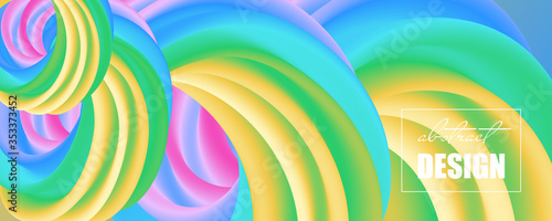Colorful abstract background with futuristic gradient waves. Trendy illustration for business poster, web banner, landing page or cover