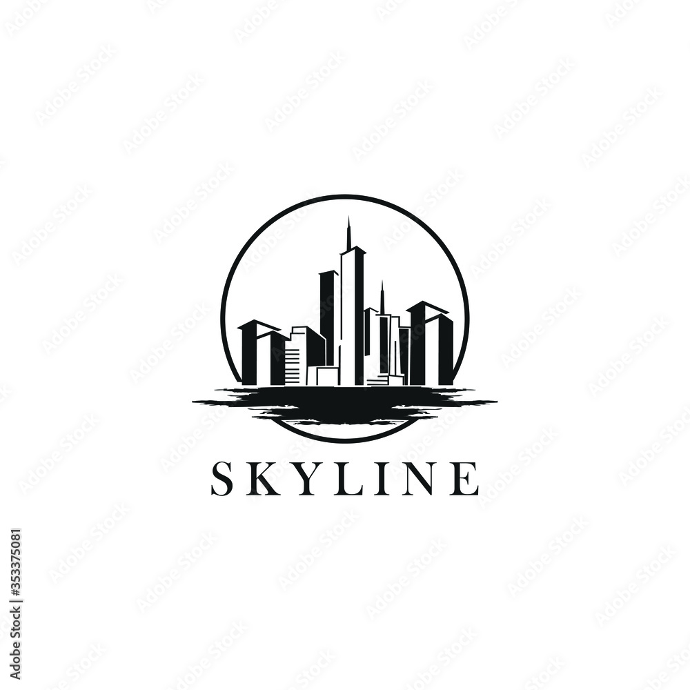illustrations and silhouettes skyline logo design inspiration