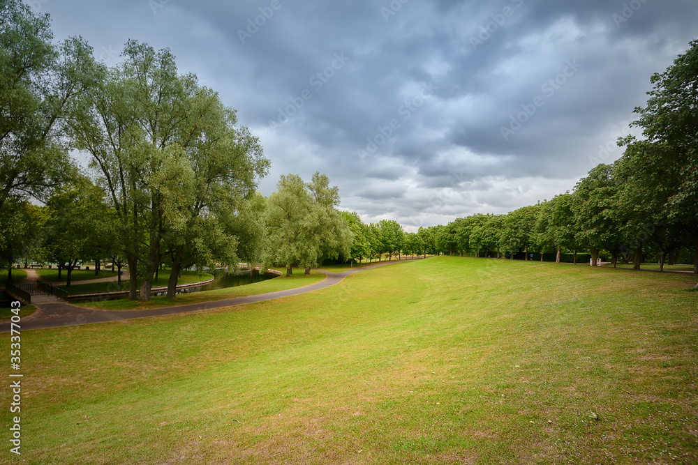 Warm summer evening, a beautiful lawn. (Bonn-Rhine Aue Album)