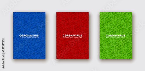 vector illustration background pandemic icons coronavirus covid 19. Virus Corona backdrop pattern. Medical banner with coronavirus covid19 bacteria icon set. Modern abstract infection texture design.