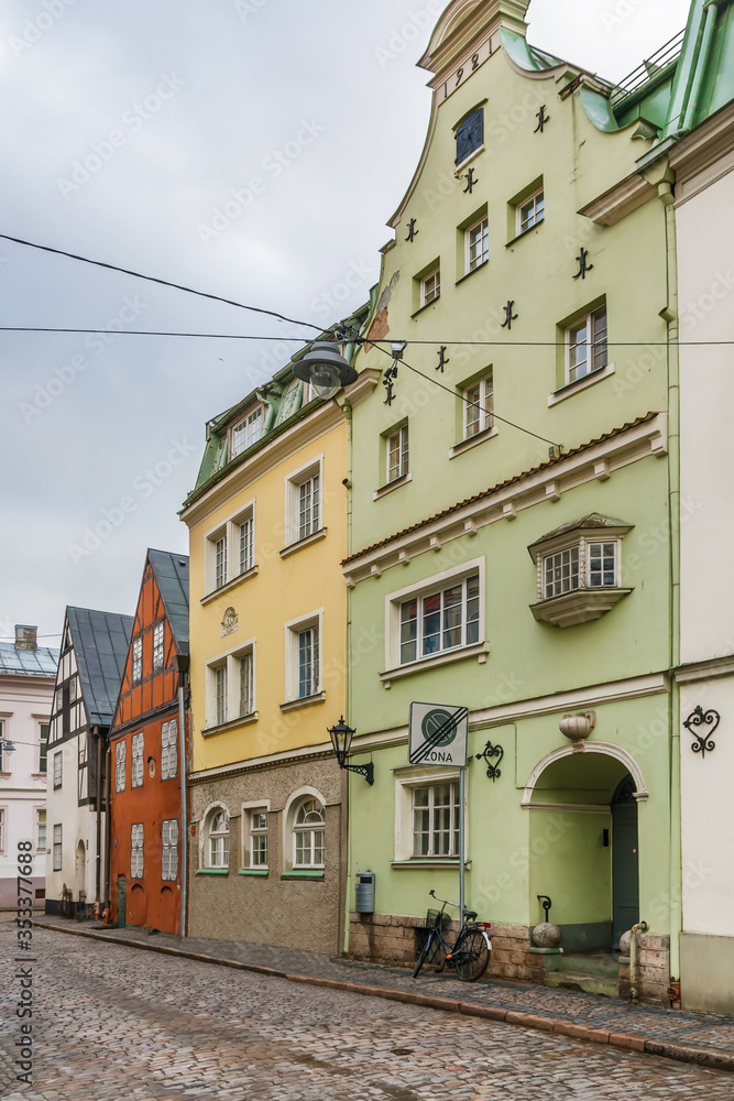 Street in the old town of Riga, Latvia