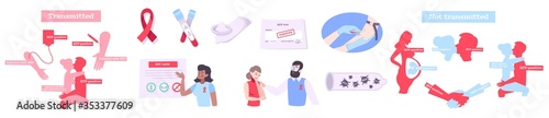 HIV AIDS Flat Set