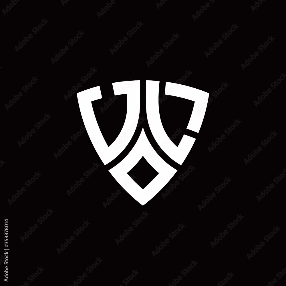 UL monogram logo with modern shield style design template UL monogram logo with modern shield style design template