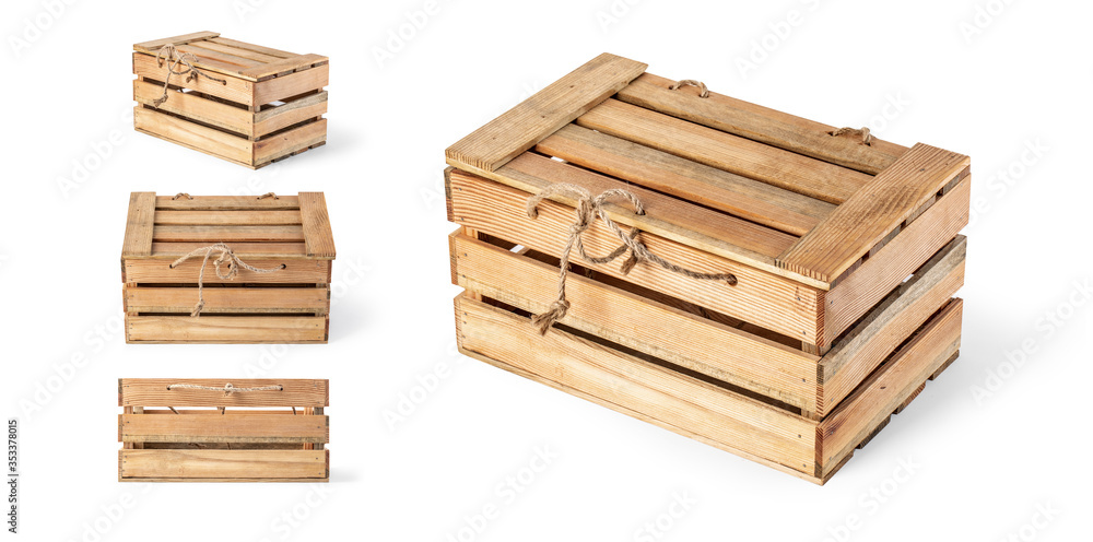 Wooden crate on white Wooden crate on white
