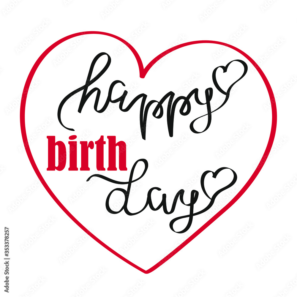 Lettering hand vector Happy birthday. Lettering hand vector Happy birthday.