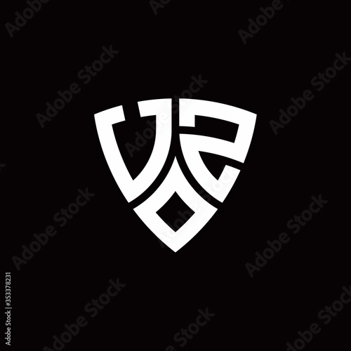 Free Download UZ monogram logo with modern shield style design template - GFXLoad