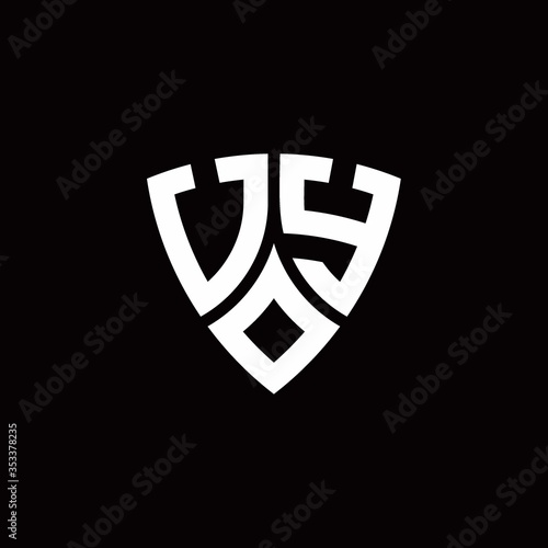 UY monogram logo with modern shield style design template