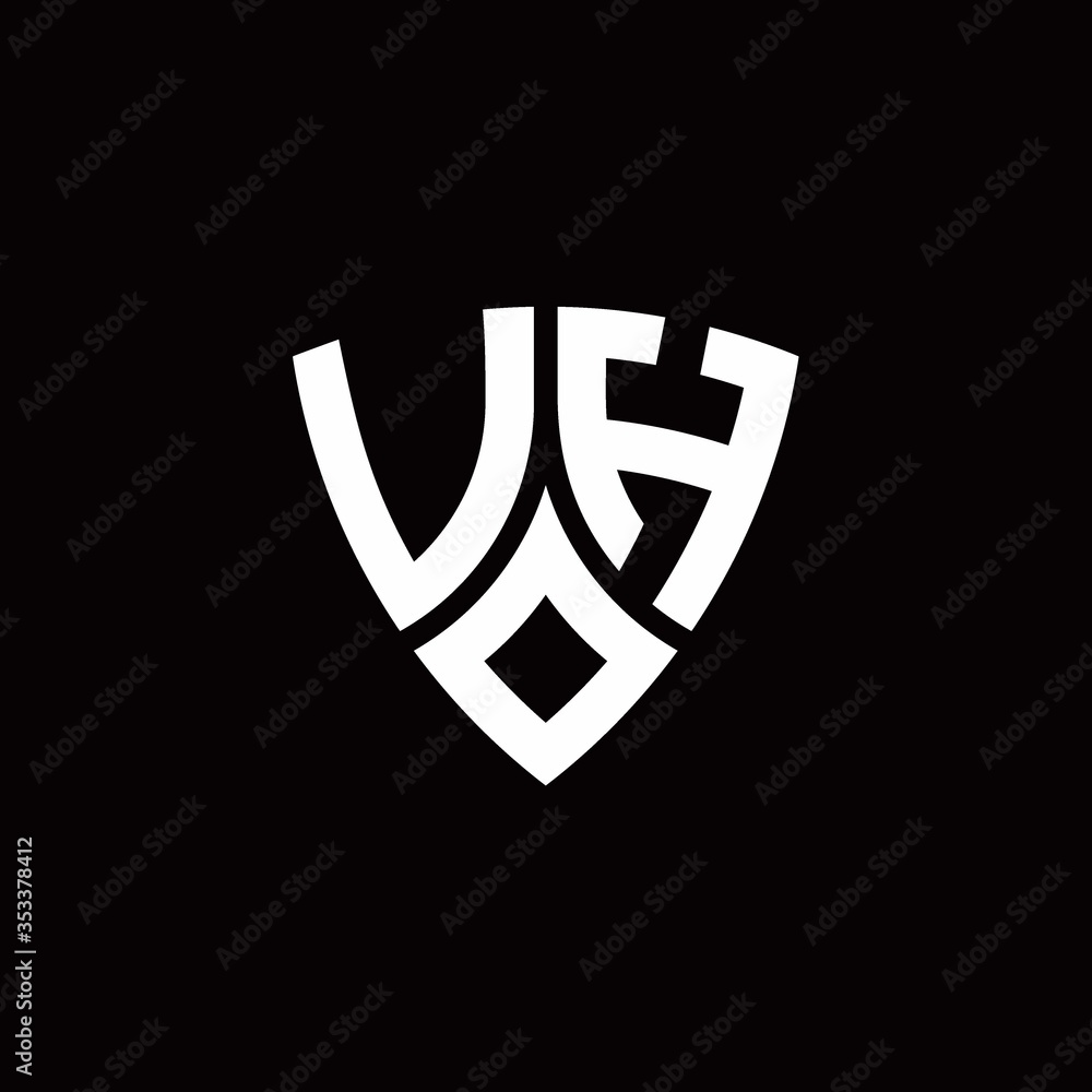 VH monogram logo with modern shield style design template VH monogram logo with modern shield style design template