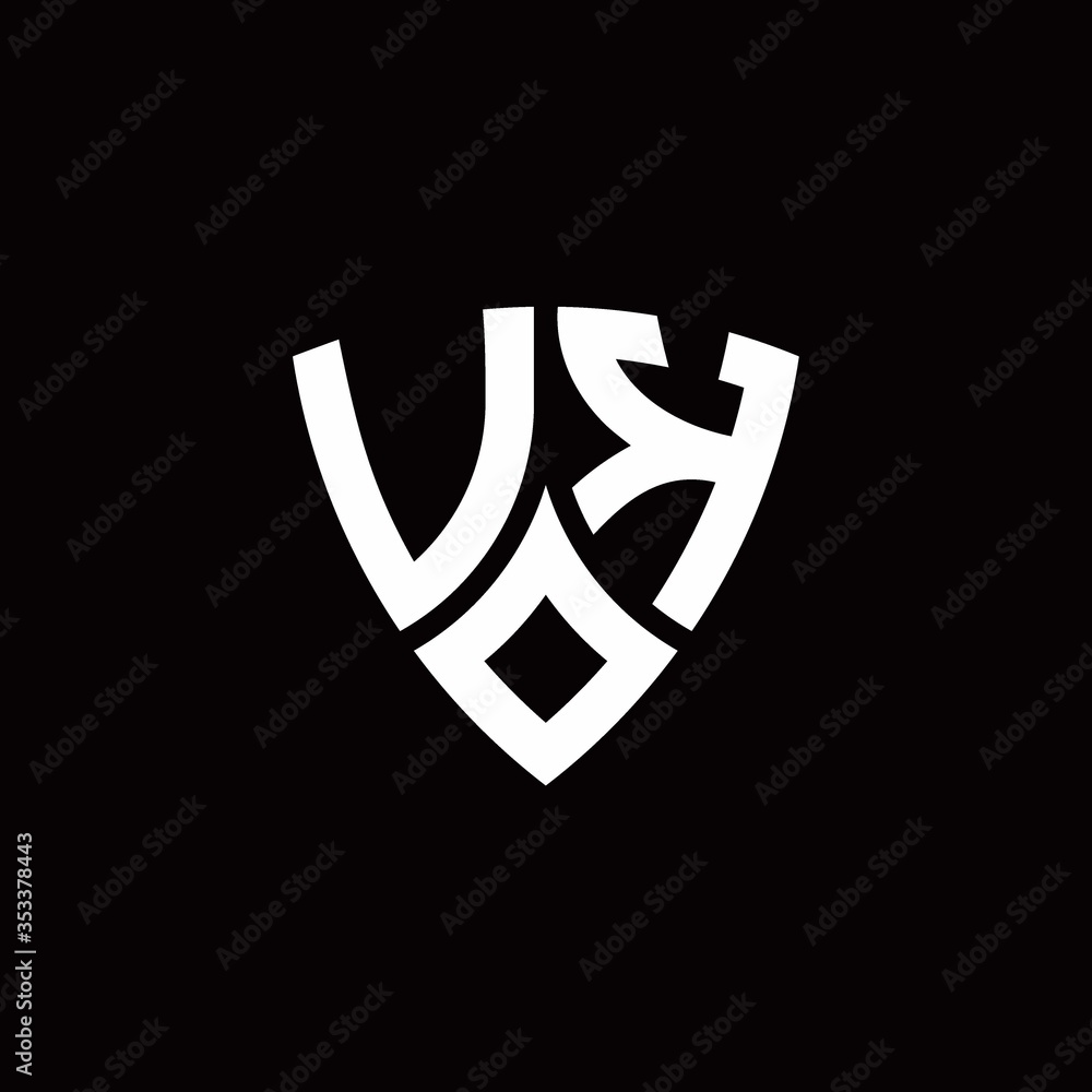 VK monogram logo with modern shield style design template VK monogram logo with modern shield style design template