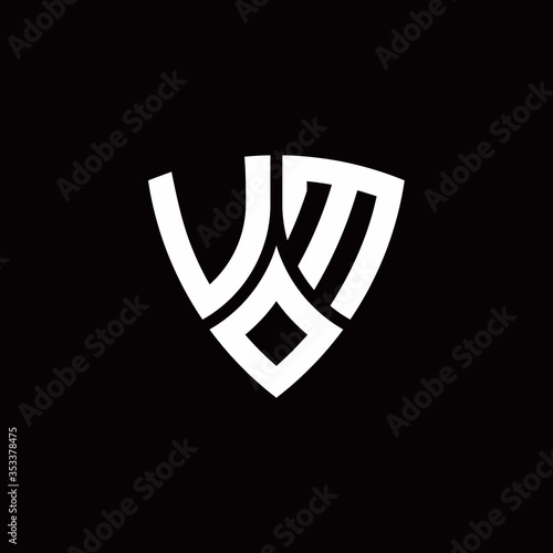 Free Download VM monogram logo with modern shield style design template - GFXLoad