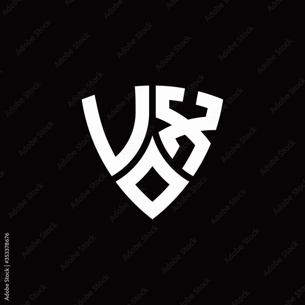 VX monogram logo with modern shield style design template VX monogram logo with modern shield style design template