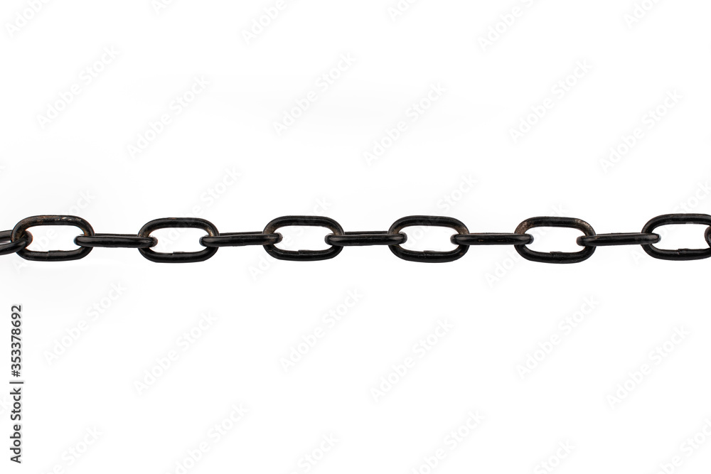 Fototapeta premium Metal chain link isolated on a white background
