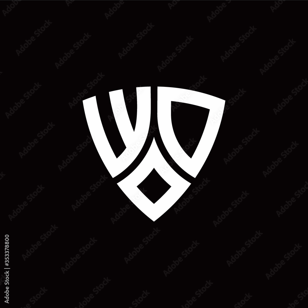 WD monogram logo with modern shield style design template WD monogram logo with modern shield style design template