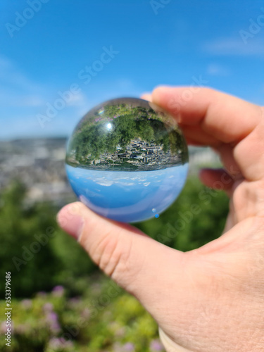 Crystal ball and Halifax in West Yorkshire