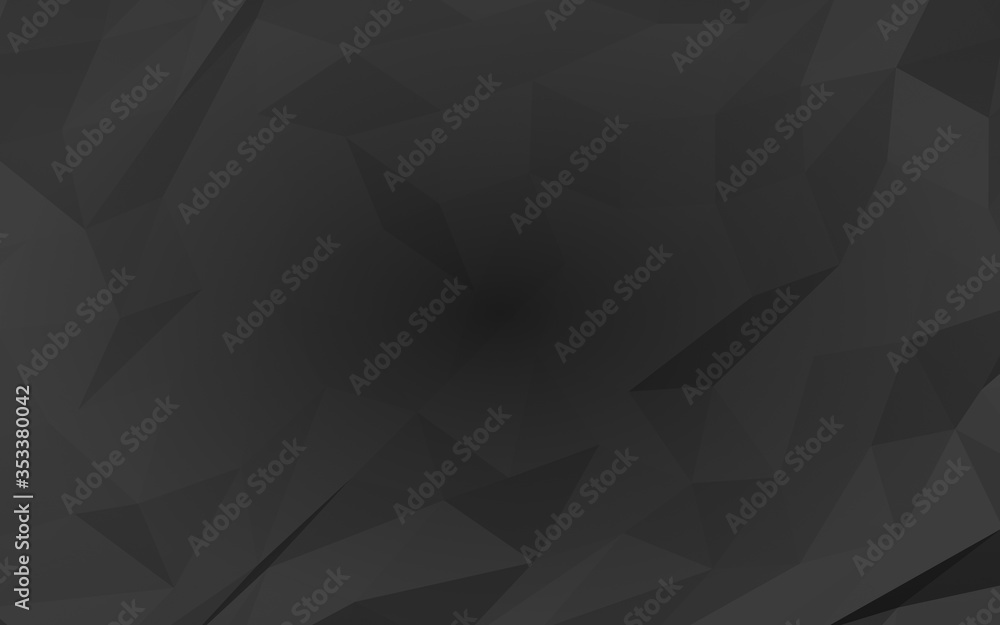 Black abstract background. Lowpoly backdrop. Gloomy crumpled paper. 3D illustration Black abstract background. Lowpoly backdrop. Gloomy crumpled paper. 3D illustration