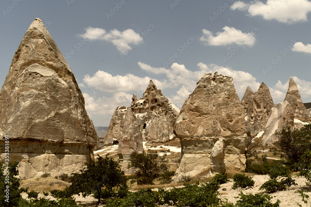 Central Turkey. Cappadocia. Caves in the mountains.