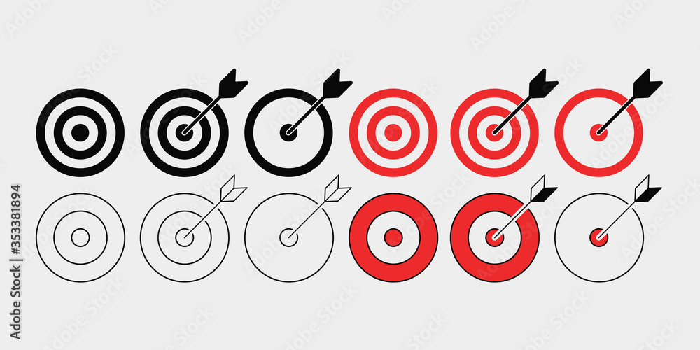 Target icons on white background. Set of target icon Target icons on white background. Set of target icon